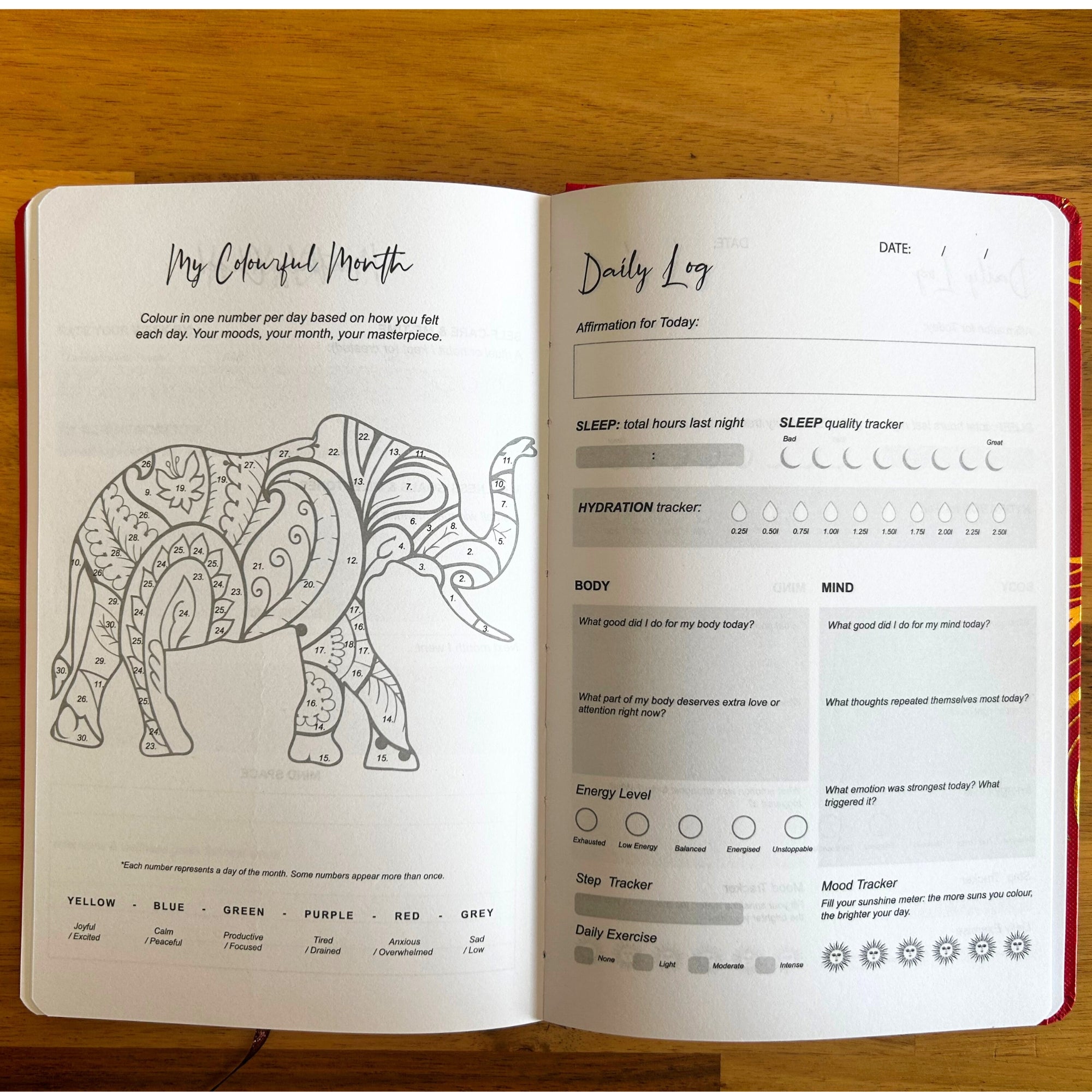 White and Rose Gold Wellbeing Journal - 120 pages - Tree of Life