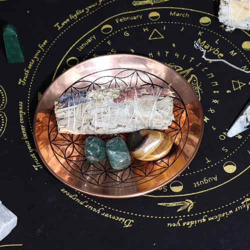 Copper Offer / Smudge Plate - Flower of Life
