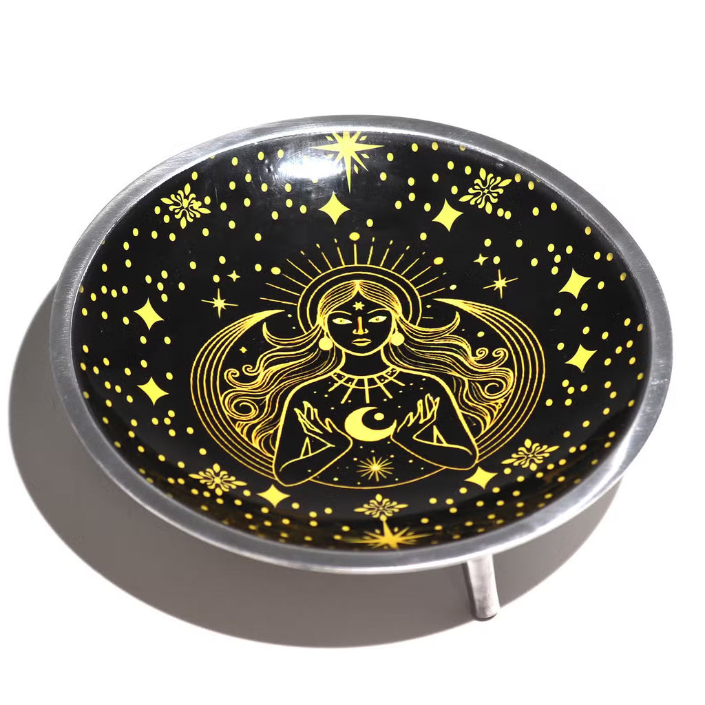 Offering Plate - Gold Goddess on Black