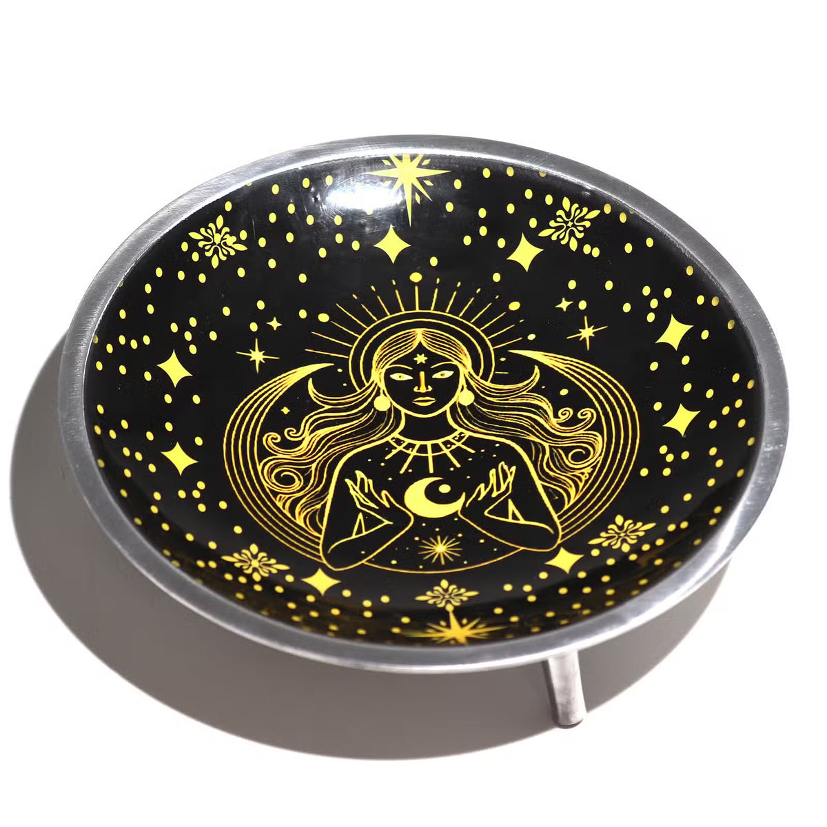Offering Plate - Gold Goddess on Black