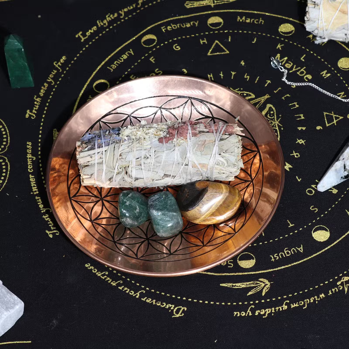 Copper Offer / Smudge Plate - Flower of Life