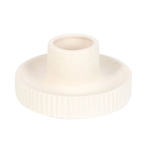 Cream Ribbed Smudge Bowl