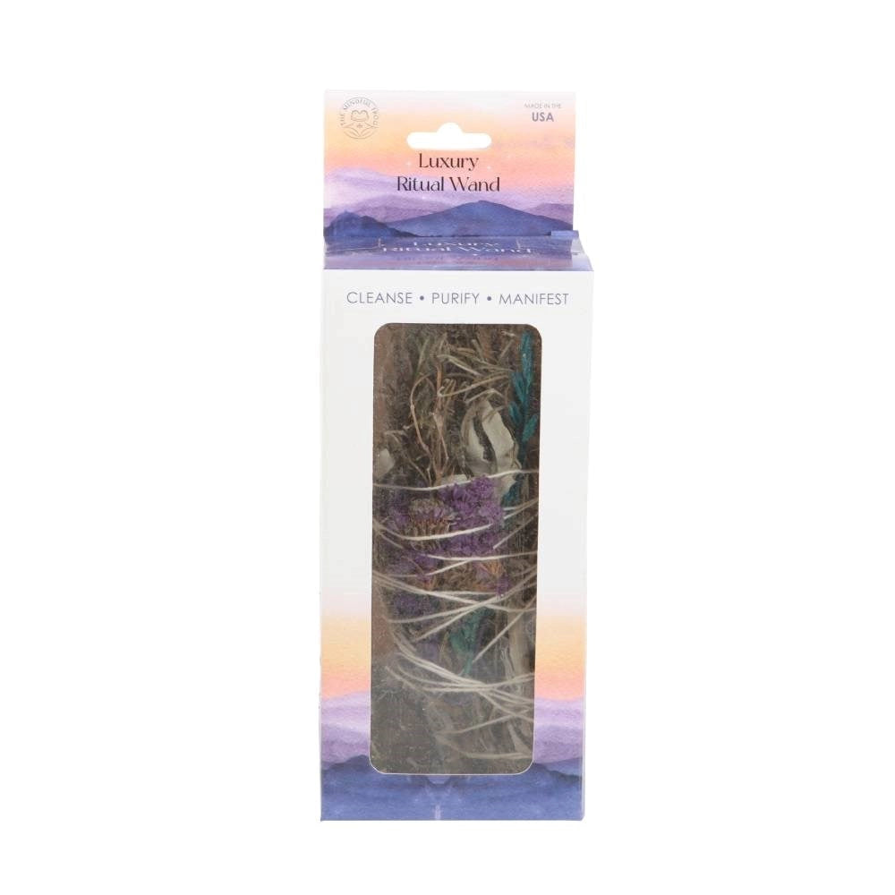 Ritual Wand Smudge Stick with Rosemary, Sage and Aventurine