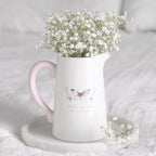 Cream Folk Print Ceramic Flower Jug