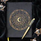 Astrology Wheel Journal with Black Obsidian Pen