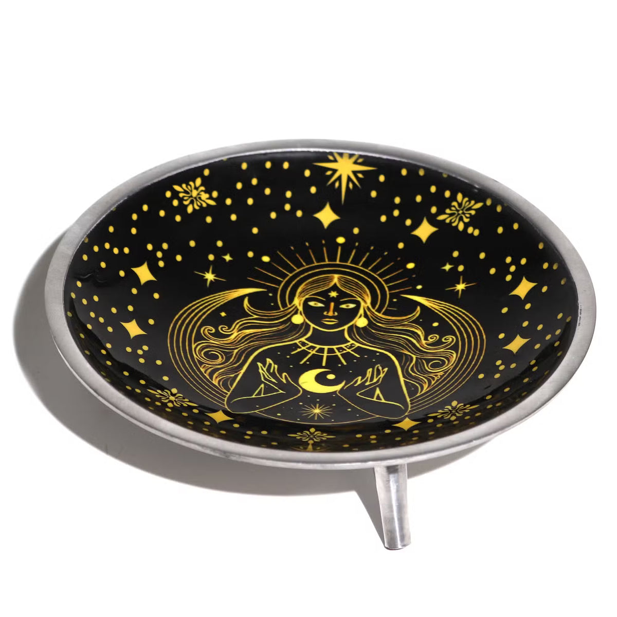 Offering Plate - Gold Goddess on Black