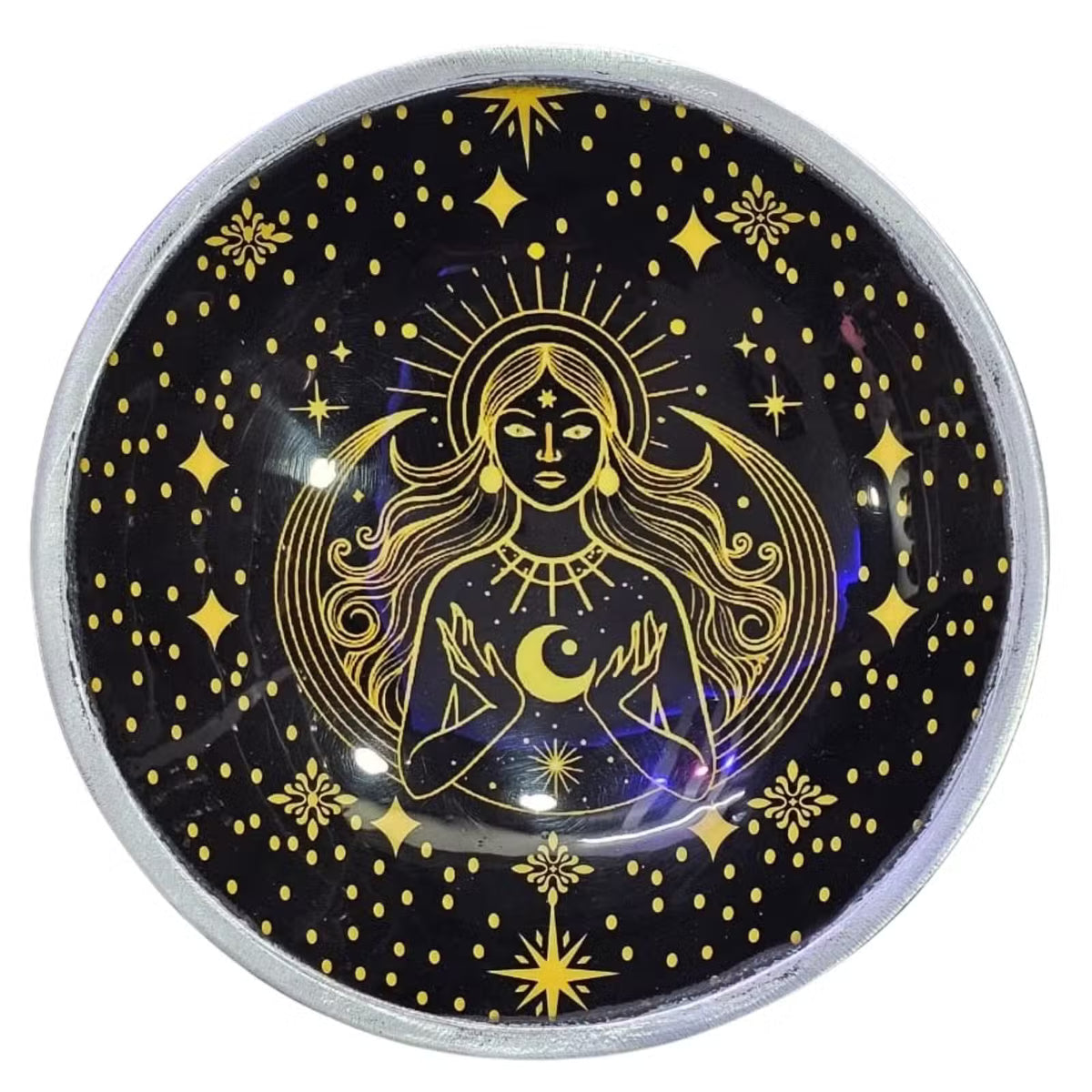 Offering Plate - Gold Goddess on Black