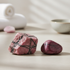 Rhodonite raw and tumblestone crystals