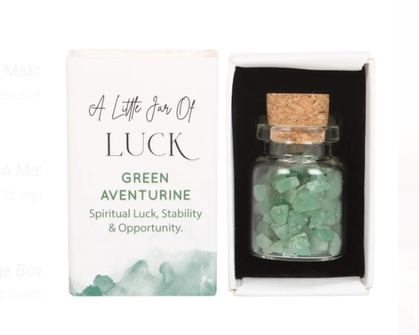 Jar of Luck Aventurine Crystal in A Matchbox