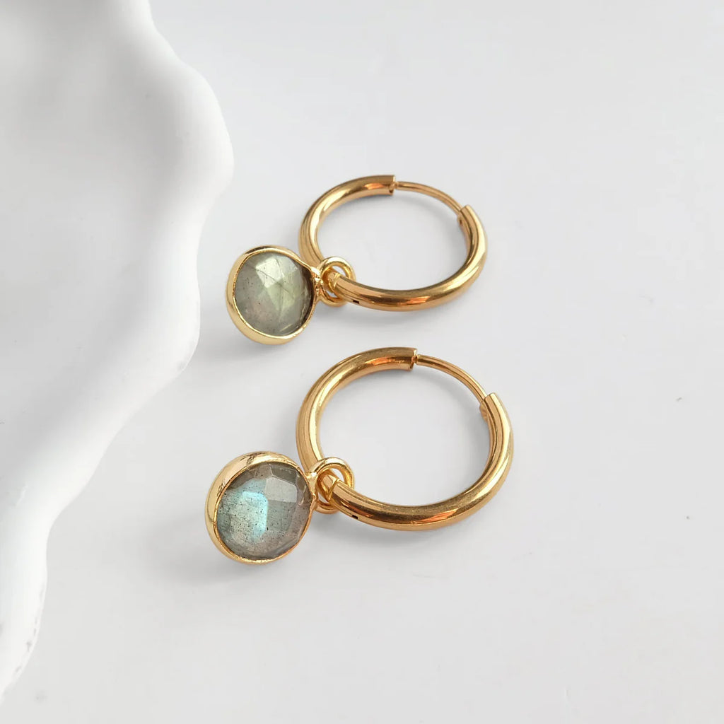 Labradorite Hoops