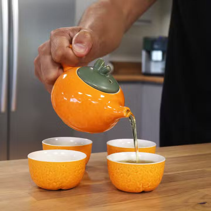 Herbal Orange Teapot Set