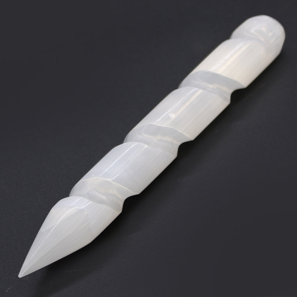 Selenite Spiral Wands